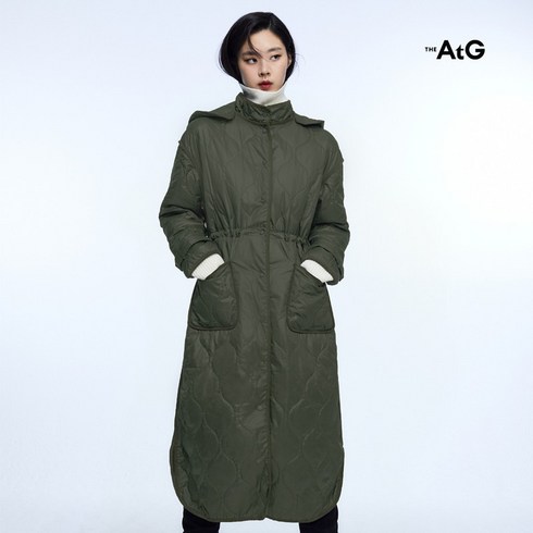 더엣지 23PREWINTER 퀼팅 롱 패딩코트