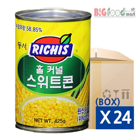 리치스스위트콘 - (주)동서 리치스 홀 커널 스위트콘, 425g, 24개