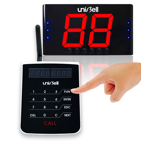 2023년 가성비 최고 푸드코트 - 유니벨 순번 대기 시스템 SET 고객호출 푸드코트 대기손님, Q33 수신기모니터 1대 + 번호전송기 1대