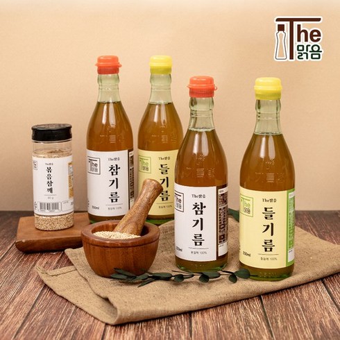 The맑음 저온압착 참기름 & 들기름 350ml 1+1, 01.참기름 350ml 1+1병, 선택:01.참기름 350ml 1+1병