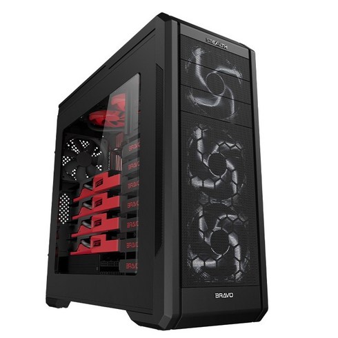 BRAVOTEC 스텔스 EX270 파노라마 윈도우 (블랙) 케이스-미들타워, 선택없음, 선택2