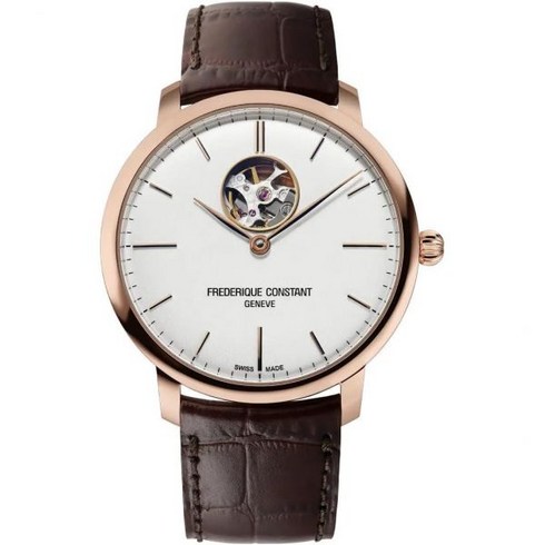 Frederique Constant 프레드릭 콘스탄트 남성용 FC-312V4S4 슬림 라인 아날로그 디스플레이 스위스 오토매틱 브라운 시계