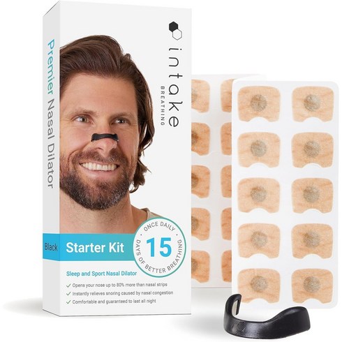 Intake starter kit 인테이크 스타터 킷 코골이 비강확장기 수면 보조 가이드, 블랙, 15개