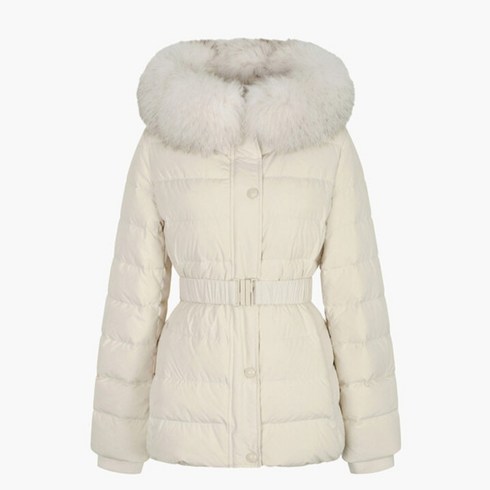 나이스크랍 나이스클랍 슬림핏 폭스퍼 밴딩벨트 덕다운 패딩(A234PWDA12)IV1