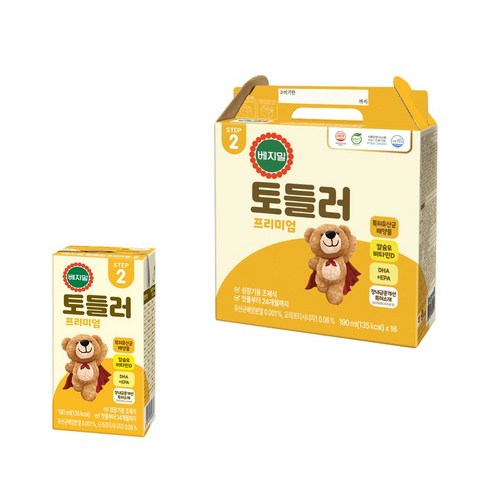 베지밀2단계 - 베지밀 토들러 프리미엄 2단계 190mlx16팩x1박스 16팩, 16개, 190ml