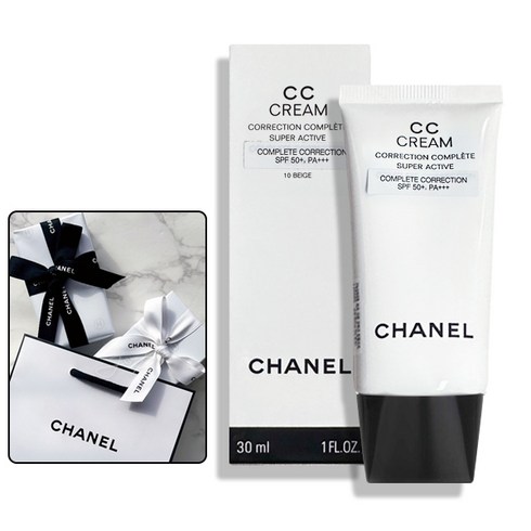 샤넬 CC 크림 10 베쥬 수퍼 액티브 SPF50+ PA+++ 피부톤 보정 크림 (백화점 선물포장+쇼핑백), 1개, 10호 베쥬, 30ml