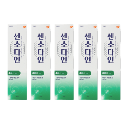 센소다인 후레쉬 치약, 120g, 5개