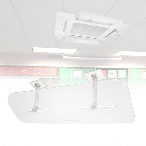 벽걸이에어컨바람막이판매 - 천장형 투명 히터 에어컨 바람막이 무타공 천장 시스템 가림막 날개 윈드플렉스, 윈드플렉스 투명 (1개입), 1개