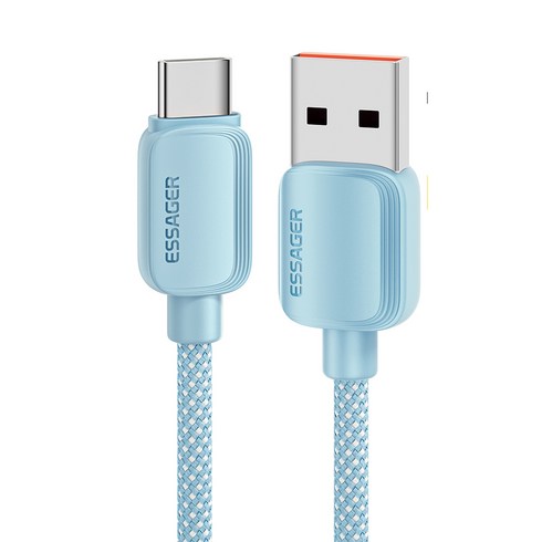 Essager USB C타입 100W 고속 충전 케이블, 2개, 블루, 2m