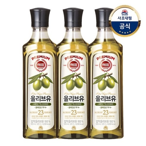 사조대림 [T] 해표 올리브유 500ml x3병