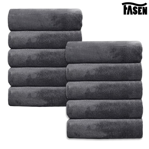 FASEN 호텔수건 먼지없는수건 128g 고급수건, 그레이, 10개