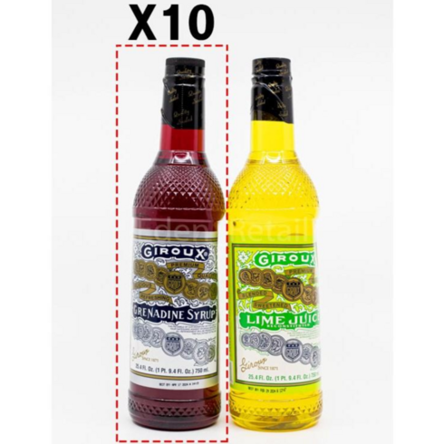 지룩스그레나딘 - [이든리테일] Giroux Grenadine syrup 칵테일 하이볼 베이스 석류맛, 10개, 750ml