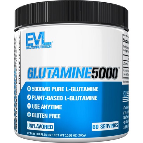 글루타민 - EVLUTIONNUTRITION 울트라 퓨어 글루타민 5000mg 언플레이버드, 1개, 300g