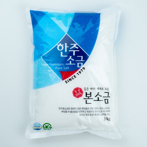 한주소금 - 한주 소금(국산), 3kg, 5개