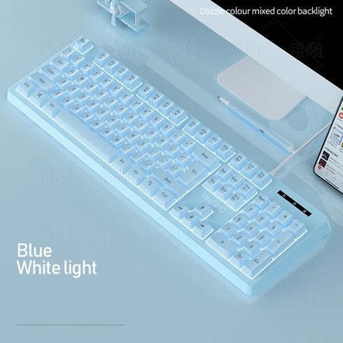 하이무미드나잇 바다소금스위치 핑크 블루 게이밍 키보드 기계적 느낌 유선 USB RGB 백라, 없음, 3.blue, 없음