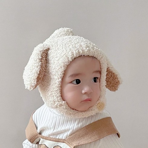 [당일발송] 아기 신생아 베이비 귀달이 털 방한 모자 겨울 유아 니트 비니