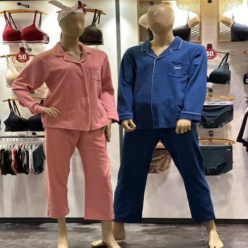 [리바이스바디웨어(대백)] LSWNZ9U1LSMNZ9U1_커플 와플 면 파자마세트