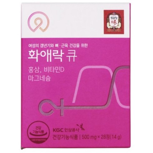 [정관장] 화애락 큐 500 mg 쇼핑백포함, 28정, 2개