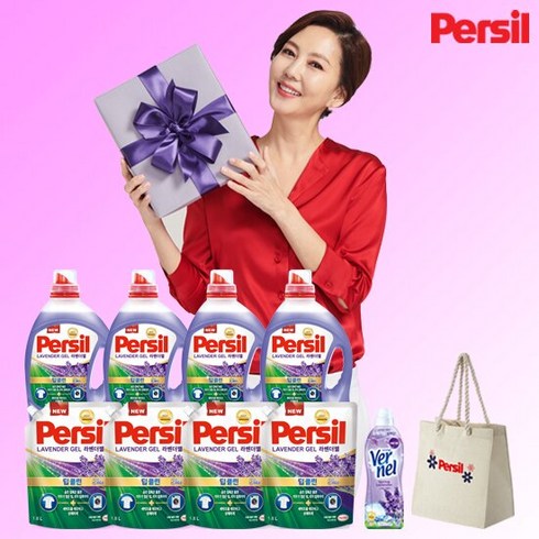 [퍼실]딥클린 라벤더젤 플러스 4통+리필 4팩+버넬 1통+장바구니, 단품