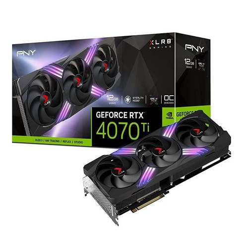 PNY GeForce RTX 4070 Ti 12GB XLR8 게이밍 Verto Epic-X RGB 트리플 팬 그래픽 카드 DLSS 3 128636, RTX 4070 Ti ARGB OC