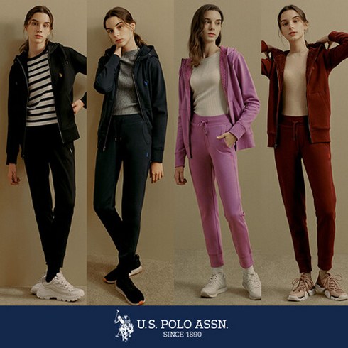 [U.S. POLO ASSN.] USPA 여성 코튼 웜기모 보아플리스 후드셋업 2종 (상 하의)