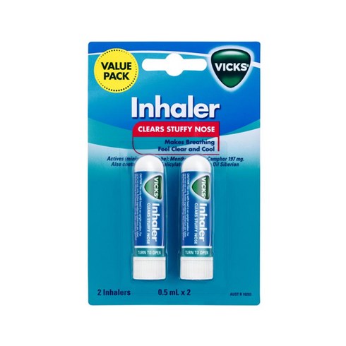 2024년 가성비 최고 NASAL INHALER - 호주 빅스 코막힘완화 스틱 2개 한세트 Vicks Inhaler Nasal Decongestant 2 Pack