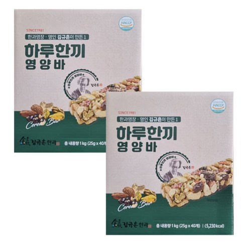 기타 [김규흔 한과] 하루한끼 영양바 2박스 총80개, 25g, 80개