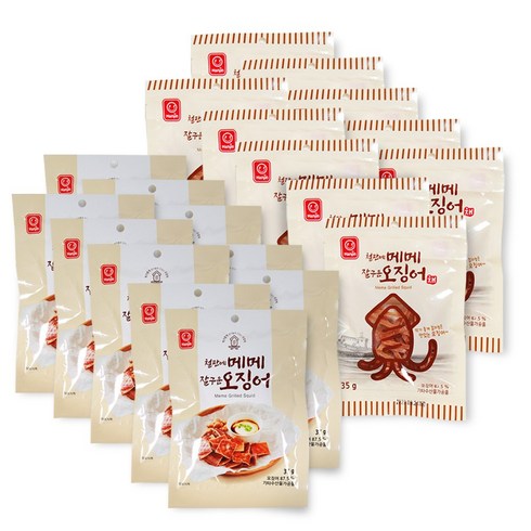 (20개묶음)철판에 메메 잘구운 오징어 37g(10) + 오징어채 35g(10), 단품