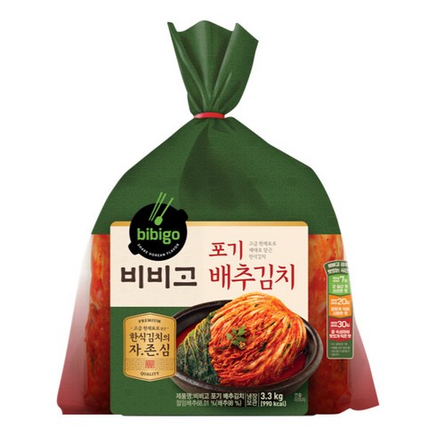 비비고 포기 배추김치, 3.3kg, 2개