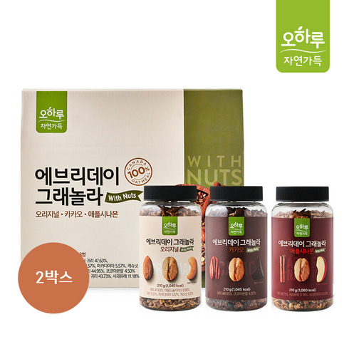 오하루 자연가득 에브리데이 그래놀라 3입 X 2박스, 420g, 2개