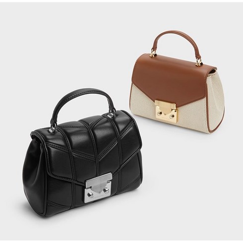 CHARLES KEITH 찰스앤키스 가방 미니 버클 퀼팅 레더 숄더백 유도라 캔버스 탑핸들백 CK2-50782311