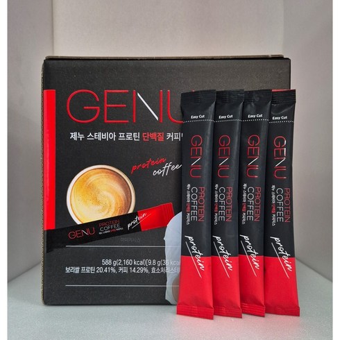 제누 스테비아 단백질 커피믹스 4박스 - 제누 스테비아 단백질 커피믹스, 9.8g, 60개입, 4개