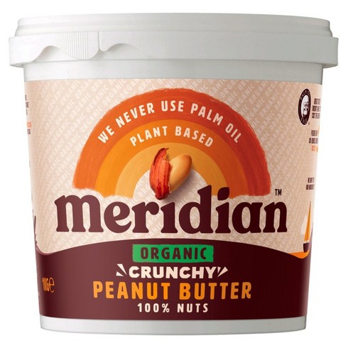 Meridian 매리디안 영국 올가닉 땅콩 버터 크런치 1kg Organic Peanut Butter Crunchy, 1개