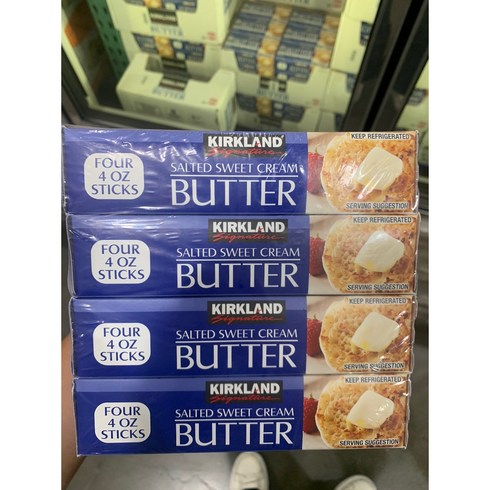 코스트코 커클랜드 가염버터 453G X4 원산지 미국 아이스박스포장 냠냠맛있는 간단요리, 4개