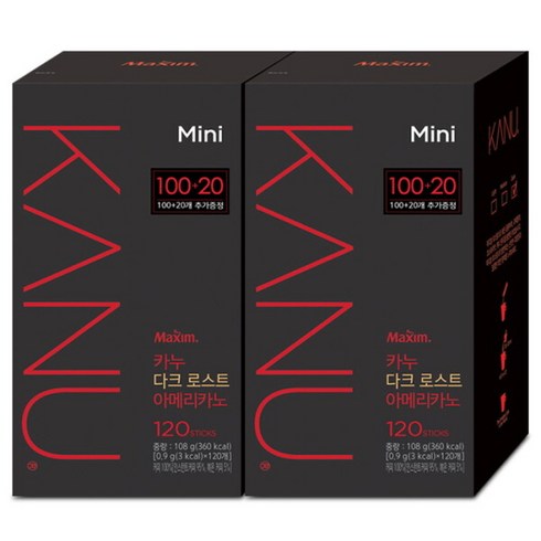 카누미니다크로스트 - [카누] 미니 다크 아메리카노 120Tx2개, 900mg, 2개, 120개입