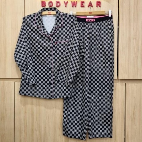 [리바이스바디웨어] 면트윌 프린트 파자마세트BK여성 LSWNW820LSWEW820