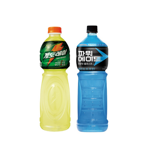 2023년 가성비 최고 파워라이드 - 파워에이드 마운틴 블라스트 1.5L + 게토레이 레몬 1.5L 세트, 파워에이드 3개 + 게토레이 레몬 3개
