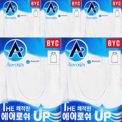 BYC 남자 상쾌한 에어로쉬 쿨 조끼런닝 5P BYA1123