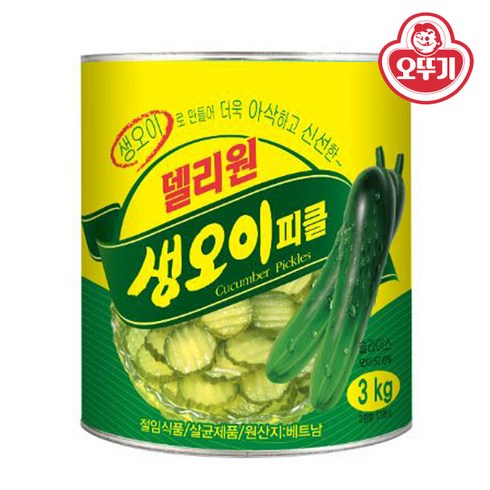 델리원 생 오이피클, 3kg, 1개