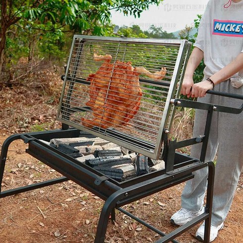 앞뒤회전그릴 야외 대형 메쉬 캠핑 바비큐 구이 화로, SKJ-002