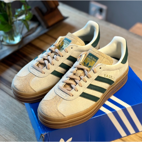 GAZELLE IG1895 - adidas 아디다스 가젤 볼드 정품 데일리 남성신발 여성신발 데일리슈즈 크림 화이트 컬리지에이트 그린 운동화 트레이닝화 헬스화 키높이