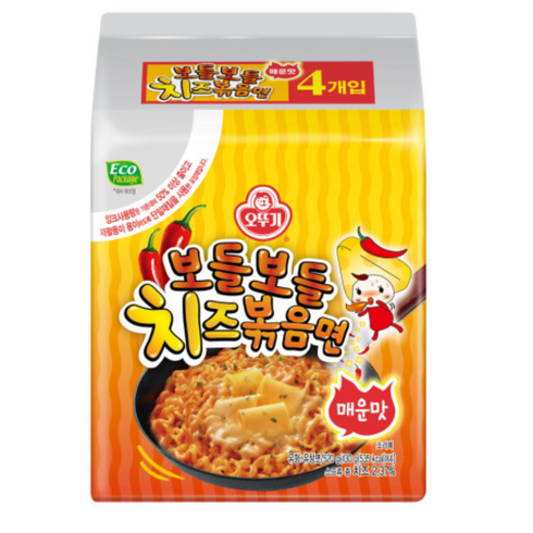 오뚜기 보들보들 치즈볶음면 매운맛(130gX4), 1세트