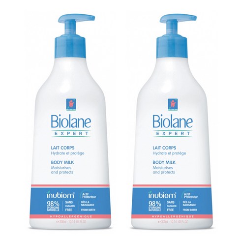 비올란 엑스퍼트 바디 밀크 아기 보습 로션 300ml 2개 Biolane Expert Body Milk, 0.3l