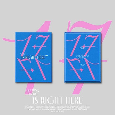 [특전 엽서] [DEAR Ver.] 세븐틴 SEVENTEEN BEST ALBUM 17 IS RIGHT HERE [2CD] / 포토카드+하드커버바인더+북클릿+가사지+아웃박스