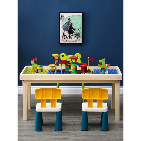 와이업플라잉점퍼 - 레고테이블 레고 책상 블럭 모래 다기능 놀이 테이블, 107x56x50 싱글 테이블