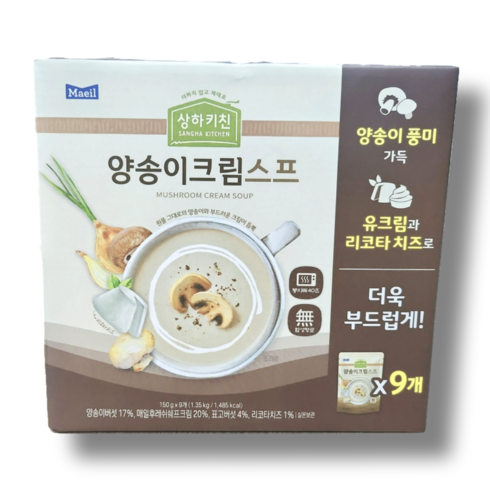 상하키친 양송이 크림 스프 150g x 9개입 코스트코, 9개