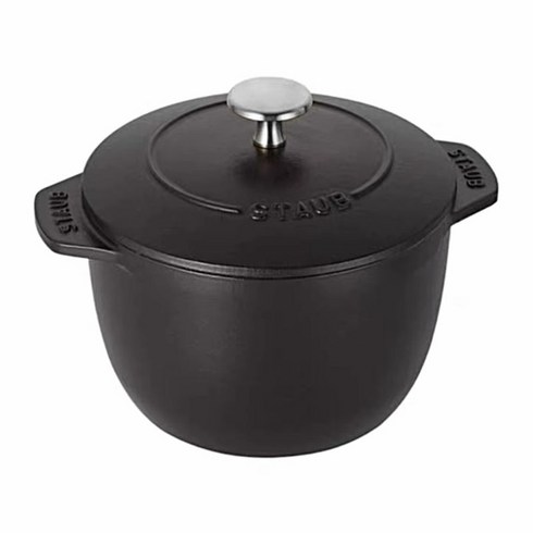 Staub 주철 에나멜 무쇠 냄비 16Cm 솥밥 가정용 수프 찜 전골 다용도, 3. 블랙 16 cm, 1개