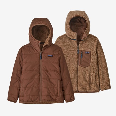 (파타고니아 100%정품) patagonia 키즈 리버서블 레디 프레디 후디 패딩 점퍼 Moose Brown