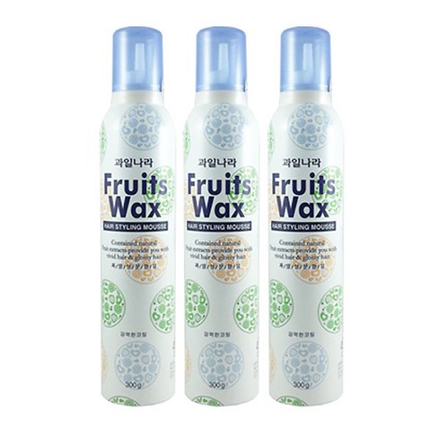 과일나라 후르츠왁스 헤어 무스 300ml 1+1+1, 3개