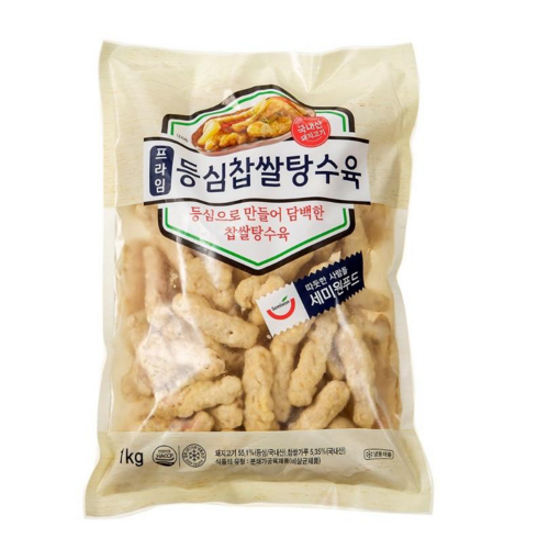 세미원푸드 프라임등심찹쌀탕수육1kg (15g x 70개)(소스미포함), 1kg, 6개